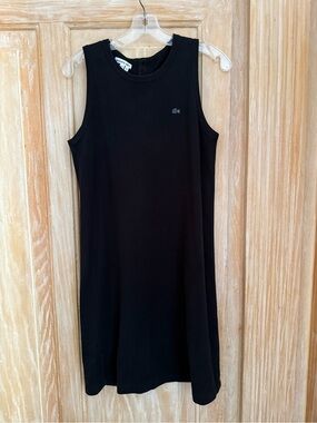 Lacoste Black Cotton Stretch Tank Dress Sz 38